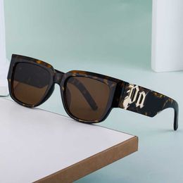 Designer Palms Sunglasses Angles Women's Fashion Personality Wide Mirror Leg Men's Glasses 2023