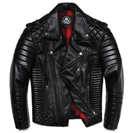 Men's Vests Sheepskin Genuine Leather Jacket Oblique Zipper Fashion Motocycle Slim Jackets Soft Spring and Autum Clothing Short Coat 230726