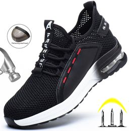 Dress Shoes Air Cushion Safety Men Women Work Sneakers Construction Breathable Mesh Lightweight Boots 230726