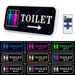 Decorative Objects Figurines BILEEDA Funny Toilet Entrance LED Neon Sign For Shopping Mall Office Buildings Door Plates Reminder Indicator Plaque 230725