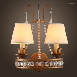 Wall Lamp American Country Lamps Garden Creative Paper Lights Nordic Mediterranean Decoration Retro French Bedside Light LU71231