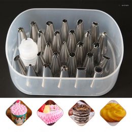 Baking Tools 28 Pcs Cake Dessert Decorators DIY Decorating Tips Set Icing Piping Tubes Bakeware 26 Nozzles & Converter Box