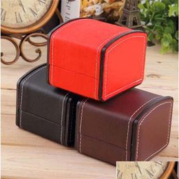 Jewelry Boxes Fashion Watch Durable Pu Leather Watches Cases Bracelet Bangle Wristwatch Box Gift Case With Pillow Drop Delivery Packag Otbng