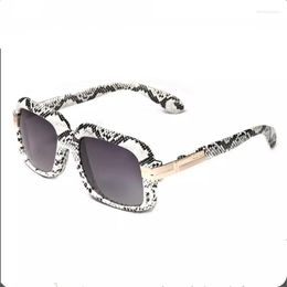 Sunglasses Fashion Grey Shape Square Woman Beige Frame Big Face Luxury Glasses The Designer Has Same Style Sunshade M