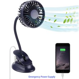 Other Home Garden Portable Clip Fan Bendable Usb Charger Rechargeable Small 2000mAh Battery Desktop Fans stroller Outdoor With 3 Speeds 230725