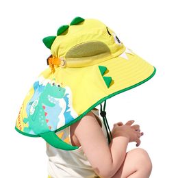 Caps Hats Summer Children Straw Hat Cartoon Dinosaur Unicorn Wide Brim Floppy Panama Hats Female Kids Outdoor Foldable Beach Sun Cap 230725