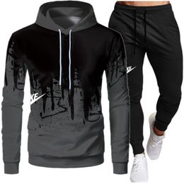 Men's Tracksuits 2023 Korean Autumnwinter Blazer Track Tracksuit Hoodies and Black Sweatpants High Quality Male Dialy Casual Jogging Set Outfits 230725