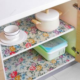 Table Mats Self-adhesive Shelf Cover Liners Cabinet Mat Peony Drawer Moisture-Proof Waterproof Anti-Slip Fridge Kitchen Wallpaper