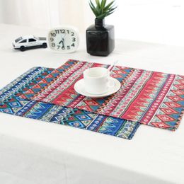 Table Mats Cotton Linen Cloth Art Foldable Student Waterproof Western Food Placemats Japanese Household Antifouling