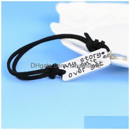 Charm Bracelets Letter My Story Encouraging Line Bracelet Bangle Cuff For Women Men Fashion Jewlery Will And Sandy Drop Delivery Jewel Dh2St