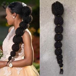 Ponytails 18"Synthetic Kinky Straight Hair Bubble Ponytail African American Wrap Synthetic Drawstring Afro Puff Ponytail Hair Extensions 230725