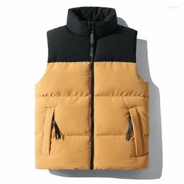 Men's Vests Autumn And Winter Down Cotton Stand-up Collar Jackets Men Thickened Warm Coats Fashionable Multicolor Clothing