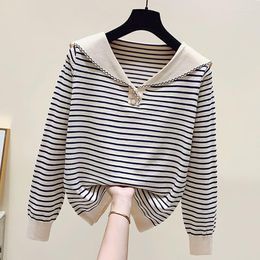 Women's Sweaters Winter Clothes Women Sweater Korean Style Long Sleeve Top Striped Knitted Pullover Womens Sueter Mujer Invierno 2023