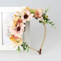 Decorative Flowers Headdress Garland Kids Headband Korean Girl Hair Ornament Sen Artificial Daisy Flower Wholesale