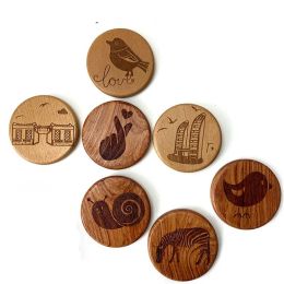 Round Shape DIY Wooden Bottle Opener Coaster Blank Fridge Magnet Decoration Beer Bottles Openers Free engrave logo LL