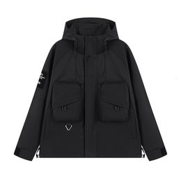 Mens Jackets Korean Fashion Tactical Hip Hop Cargo Coats Men Streetwear Waterproof Casual Bomber Outerwear Hooded Multipocket Me 230725