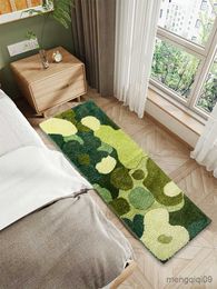 Carpets 3D Stereo Area Rug for Living Room Green Carpet Bedroom Bedside Floor Mat Anti-slip Modern Shaggy Rugs Home Decor R230726