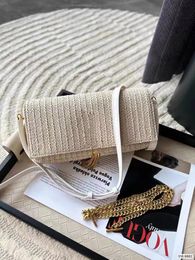 Senior sense of airgrass braid bag female trend pearl chain bagparty camping Fashion Bags designer bag tote bag Shopping Handbag Shoulder Bags