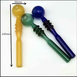 Glass Pipes Smoking blown hookah Manufacture Hand-blown bongs Colorful Three Wheel Colorful Ball Direct Boiling Pot