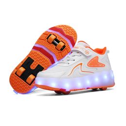 Roller Skate Shoes 4 Wheels Sneakers 2023 Fashion Sports Casual Children Boys Girls Kids Outdoor Game Toy Gift Led Lighted Boots