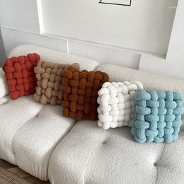 Pillow Nordic INS Lamb Fleece Throw Square Handwoven Seat Sofa Living Room Floor Plush Decorative Window