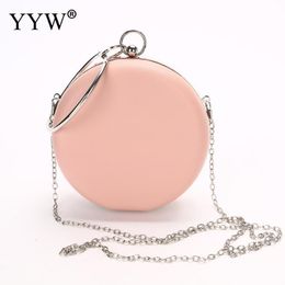 Evening Bags Famous Designer Women Bag Pink Ladies Handbag Luxury Clutch Korean Small Round purse Fashion Chain Messenger 230725