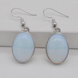 Dangle Earrings Opal Stone Oval Beads GEM Jewelry T254