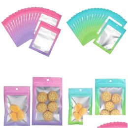 Packing Bags 100Pcs Lot Resealable Aluminium Foil Self Sealing Gradient Color Smell Proof Bag Pouches Drop Delivery Office School Busi Otcsh