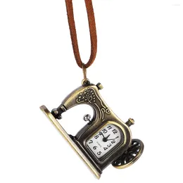 Pocket Watches Pendant Digital Watch Retro Decorative Cloth Decoration Sewing Machinel Zinc Alloy Sweater Shape Hanging Neck