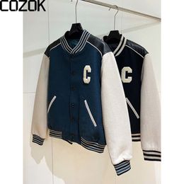 Mens Jackets Luxury Brand Unisex Fashion Letter Embroidery High Quality Famous Baseball Jacket Original Design Single Breasted Loose 230726