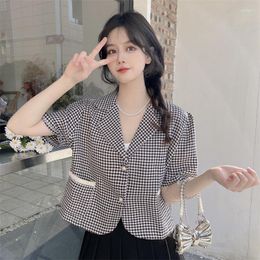 Women's Suits 2023 Fashionable French High-end Fashion Short Blazer Summer Jacket Slim And Elegant Short-sleeved Chic Clothes