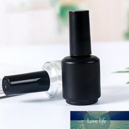 200pcs lot 15ml Matte Black White Empty Nail Polish Glass Bottle Containers with Brush Cap319l