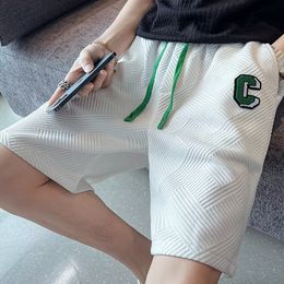 2023 Spring Men's Shorts Korean Fashion Black Shorts Harajuku High Street Men's Clothing White Gym Shorts Men Sweatpants New