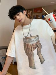 Men's T Shirts Men T-Shirt Oil Painting Printed Tees Streetwear Harajuku Summer Short-Sleeved Fashion Oversized Women's