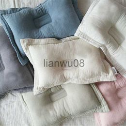 Pillows Newborn Baby Pillow Pure Cotton gauze Head Shaped Washable Nursing Pillow Baby Bedding Room Decor Dropship x0726