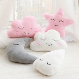 Plush Pillows Cushions Stuffed Cloud Moon Star Raindrop Plush Pillow Soft Cushion Cloud Stuffed Plush Toys For Children Baby Kids Pillow Girl Gift 230726