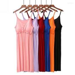 Women's Sleepwear Summer Night Dress Women Solid Modal Spaghetti Strap Nightgown Nightdress Sexy Gowns Nightie Clothing