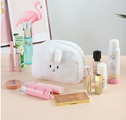 Original Cute Plush Rabbit Makeup Bag Cute Girl Large Capacity Portable Cosmetics Storage Bag Multifunctional Storage Makeup Bag