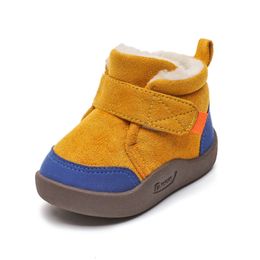 First Walkers Winter Kids Snow Boots Infant Baby Girl Shoes Cotton Plush Warm Toddler Sneakers Fashion Boys Short NonSlip 230726