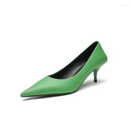 Dress Shoes Women High Heels Office Ladies Pumps OL Single Prom Stiletto Green Black Female Fashion Party