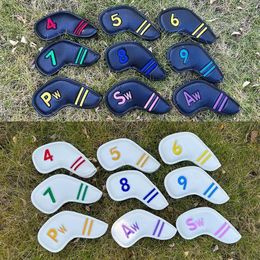 Other Golf Products Clre Iron Head Cover Set 9Pcs Number 49 ASP Gradients Colorful White Wedge or Single 230726