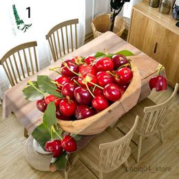 Table Cloth 3D Fruit Printing Waterproof Table Tablecloth Wedding Decoration Rectangular Dining Coffee Table Cover Anti-stain Tablecloth R230727