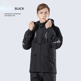 Raincoats Waterproof Raincoat Suits Outdoor Rain Gear Motorcycle Cycling Riding Rain Coats Cover Men Rain Poncho et Hooded Rainwear x0724