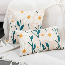 Cushion/Decorative Nordic Flower Grass Design Cushion Cover 30x50cm Home Decoraction Luxury Cotton Tufted Fabric Embroidery Cover Decorative