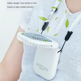 Other Home Garden Hanging Neck Fans Mini Portable Folding USB Small Fan Mute Power Bank Portable Handheld Desktop Multi Function Charge Fan 230727