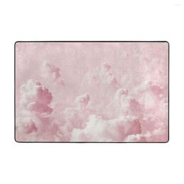 Carpets Light Pink Clouds Aesthetic Doormat Carpet Mat Rug Polyester Non-Slip Floor Decor Bath Bathroom Kitchen Balcony 60 90