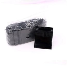 Packing Bags Black Aluminium Foil Bag Zip Plastic Nuts Storage Package Small For Jewellery Packaging Drop Delivery Office School Business Dhnvz