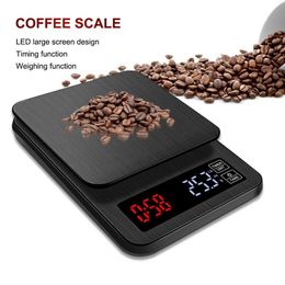 Household Scales Kitchen Scale with Timer Smart Digital Coffee Scale Electronic Food Weighing Scale Waterproof Precision Scale 5kg/0.1g 3kg/0.1g x0726