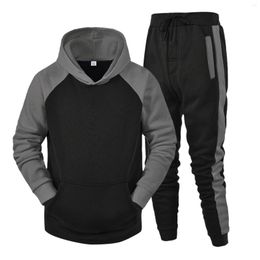 Men's Tracksuits Men Tracksuit Sets Hoodie Pants Two-Pieces Casual Splice SweatSuit Fashion Sportswear Brand Set Autumn Winter Gym Outfits