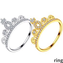 2023 Hot selling S925 sterling silver high-end and versatile fashion crown ring in Japan, South Korea, Europe and America